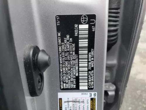 2018 Toyota C-Hr Quarter Panel Mounted Righ Used OEM Right Tail Light Assembly used OEM tail light assembly