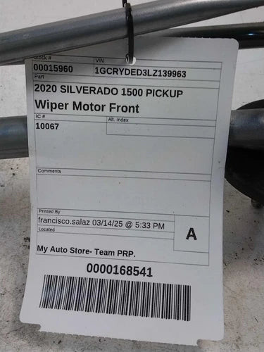 2020 Chevrolet Silverado 1500 Windshield Wiper Motor Black Used OEM Wiper Motors used OEM wiper motor