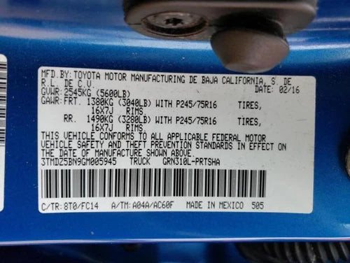 2016 Toyota Tacoma Id 55900-04170-B1 Used OEM A/C Selector Switch used OEM A/C climate control module
