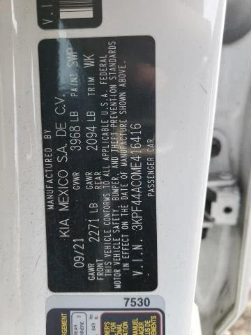2021 Kia Forte US Market CVT 4.20`` Display Screen Used OEM Speedometer Gauge used OEM infotainment display