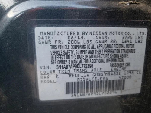 2013 Nissan Sentra MPH S Thru 7/13 Used OEM Speedometer Gauge used OEM instrument cluster