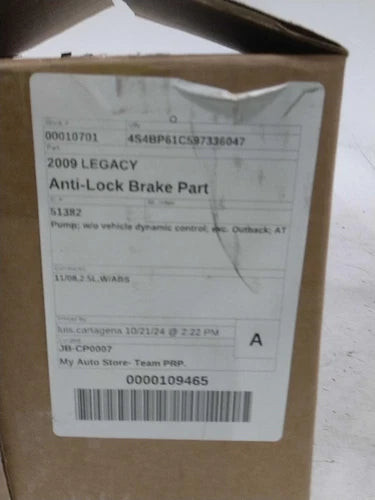 2009 Subaru Legacy Pump W/O Vehicle Dynam Used OEM ABS Pump and Motor Assembly used OEM ABS pump and module assembly