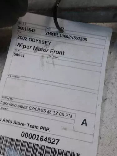 2002 Honda Odyssey Used OEM Windshield Wiper Motor used OEM wiper motor