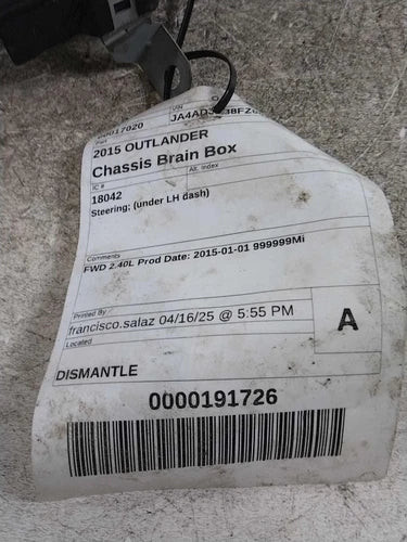 2015 Mitsubishi Outlander Steering Unde Used OEM Power Steering Control Module used OEM control module