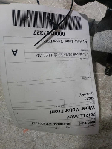2012 Subaru Legacy Used OEM Windshield Wiper Motor used OEM wiper motor