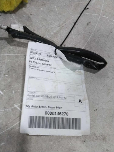2012 Nissan Armada Power Single Arm Mount W/O Memor Used OEM Right Door Mirror used OEM door mirror