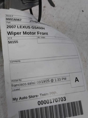2007 Lexus GS450H Used OEM Windshield Wiper Motor used OEM wiper motor