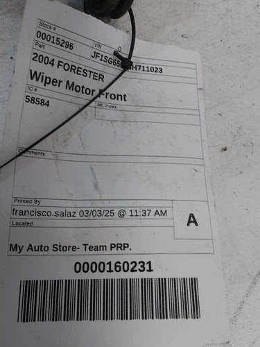 2004 Subaru Forester Used OEM Windshield Wiper Motor used OEM wiper motor