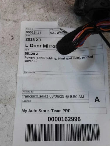2015 Jaguar Xj Power Power Folding Blind Spot Alert Used OEM Left Door Mirror used OEM door mirror