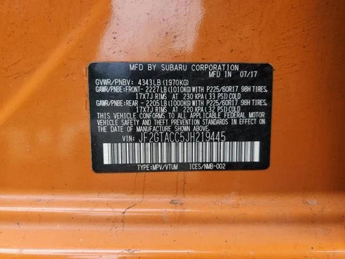 2018 Subaru Xv Crosstrek Clock and Temperature U Used OEM Infotainment Display used OEM infotainment display