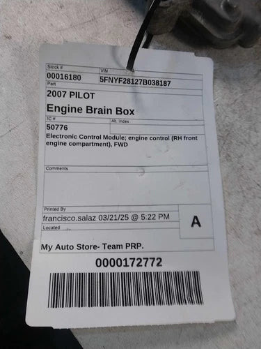2007 Honda Pilot Electronic Control Modul Used OEM Engine Control Module (ecm) used OEM engine control module