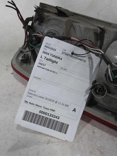 2004 Toyota Tundra W/Crew Cab 4 Dr Left Grad Used OEM Left Tail Light Assembly used OEM tail light assembly