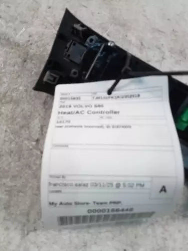 2019 Volvo S60 Rear Console Mounted Id 3167 Used OEM A/C Selector Switch used OEM A/C climate control module