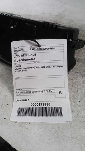 2020 Jeep Renegade Cluster Tachometer MPH 160 MPH 3 Used OEM Speedometer Gauge used OEM instrument cluster