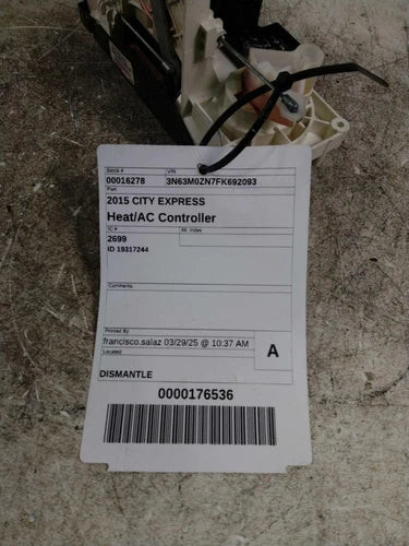 2015 Chevrolet City Express Id 19317244 Used OEM A/C Selector Switch used OEM A/C climate control module