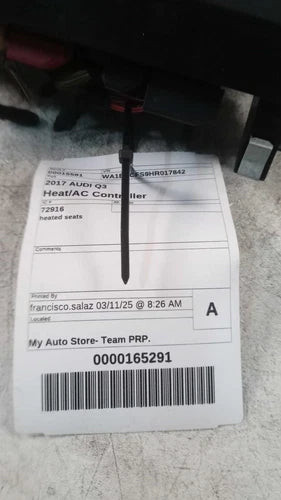 2017 Audi Q3 Heated Seats Used OEM A/C Selector Switch used OEM A/C climate control module