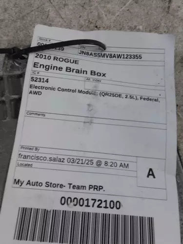 2010 Nissan Rogue Electronic Control Modu Used OEM Engine Control Module (ecm) used OEM engine control module