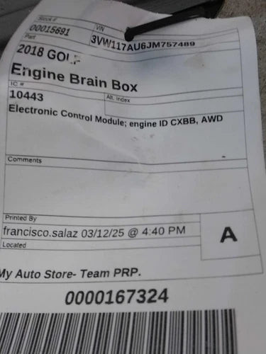 2018 Volkswagen Golf Electronic Control M Used OEM Engine Control Module (ecm) used OEM engine control module