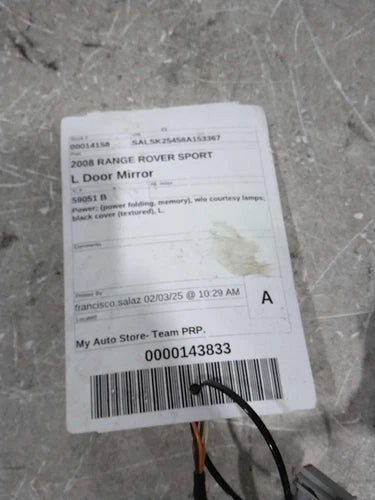 2008 Land Rover Range Rover Sport Power without Pudd Used OEM Left Door Mirror used OEM door mirror