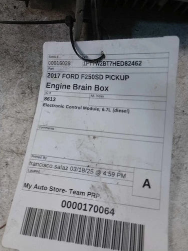 2017 Ford F250SD Pickup Electronic C Used OEM Engine Control Module (ecm) used OEM engine control module