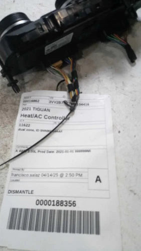 2021 Volkswagen Tiguan Dual Zone Id 5NN907044AF G Used OEM A/C Selector Switch used OEM A/C climate control module