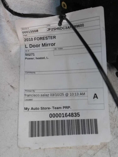 2010 Subaru Forester Power Heated Left Used OEM Left Door Mirror used OEM door mirror