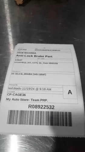 2018 Nissan Maxima AT CVT Platin Used OEM ABS Pump and Motor Assembly used OEM ABS pump and module assembly