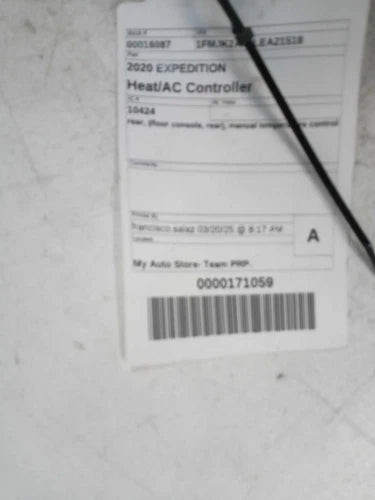 2020 Ford Expedition Rear Floor Console Rear Manu Used OEM A/C Selector Switch used OEM A/C climate control module