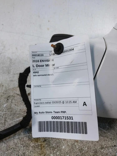 2016 Buick Envision W/O Surround View Left Used OEM Left Door Mirror used OEM door mirror