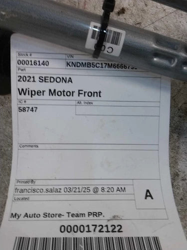 2021 Kia Sedona Used OEM Windshield Wiper Motor used OEM wiper motor