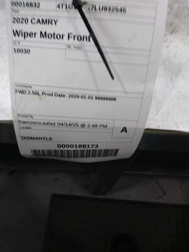 2020 Toyota Camry Used OEM Windshield Wiper Motor used OEM wiper motor