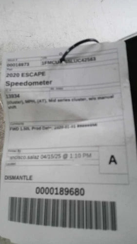2020 Ford Escape Cluster MPH AT Mid Series Cluster Used OEM Speedometer Gauge used OEM instrument cluster