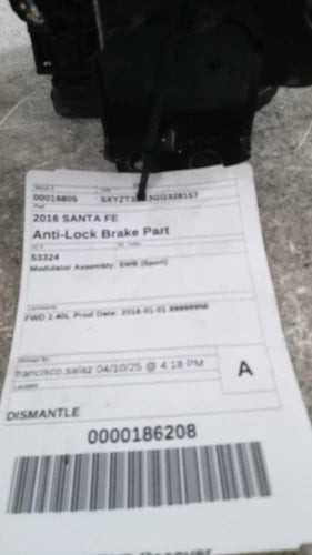 2016 Hyundai Santa Fe Modulator Swb Sport Grad Used OEM ABS Modulator used OEM ABS pump and module assembly