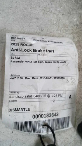 2015 Nissan Rogue AWD Used OEM ABS Pump and Motor Assembly used OEM ABS pump and module assembly