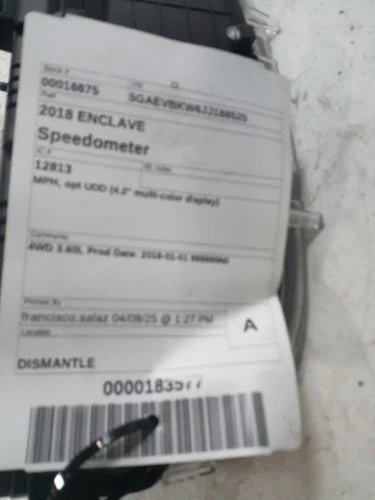 2018 Buick Enclave MPH Opt Udd 4.2`` Multi-Color Di Used OEM Speedometer Gauge used OEM instrument cluster
