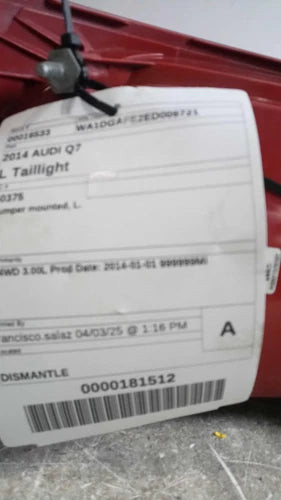 2014 Audi q7 gate mounted Left Used OEM tail light used OEM tail light