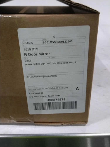 2019 Cadillac Xts power folding opt DNV w/o blind s Used OEM door mirror used OEM door mirror