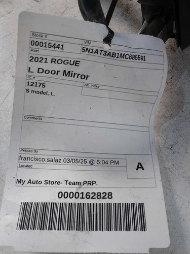 2021 Nissan Rogue S model Left Used OEM door mirror used OEM door mirror