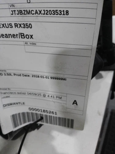 2018 Lexus rx350 Used OEM air cleaner assembly used OEM air cleaner assembly