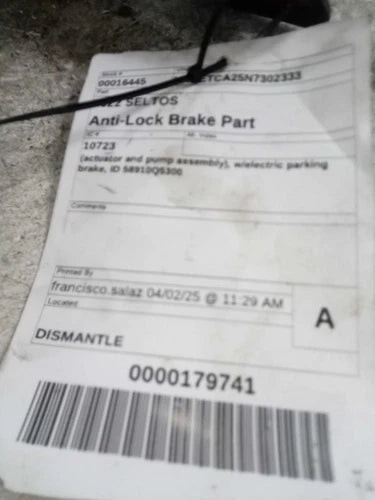 2022 Kia Seltos actuator and pump assembl Used OEM ABS pump and module used OEM ABS pump and module