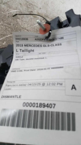 2019 Mercedes-Benz Mercedes gls-class 166 Type GL Used OEM tail light used OEM tail light