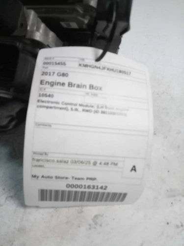 2017 Genesis G80 ECM Engine Control Module Grey Used OEM 391103FDN3 used OEM engine control module