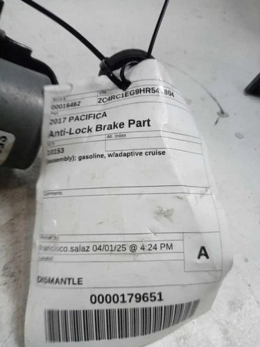 2017 Chrysler Pacifica assembly gasoline Used OEM ABS pump and module used OEM ABS pump and module