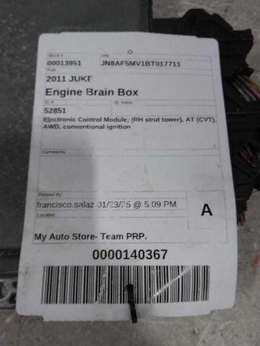 2011 Nissan Juke Electronic Control Modul Used OEM engine control module used OEM engine control module