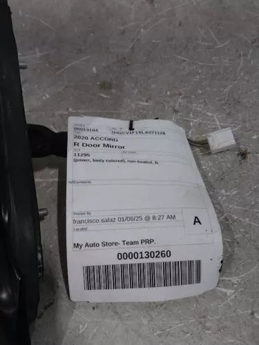 2020 Honda Accord power body colored non-heated Rig Used OEM door mirror used OEM door mirror