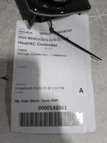 2016 Mercedes-Benz Mercedes cls-class 204 Type C2 Used OEM A/C climate control module used OEM A/C climate control module
