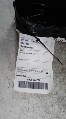 2020 Acura Rdx cluster MPH AWD SH Used OEM instrument cluster used OEM instrument cluster