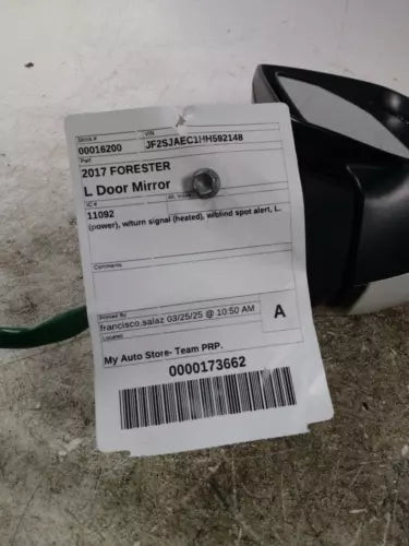 2017 Subaru Forester power w/turn signal heated w/bl Used OEM door mirror used OEM door mirror