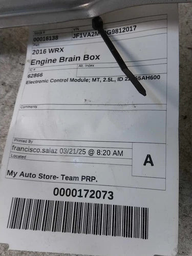 2016 Subaru Wrx Electronic Control Module Used OEM engine control module used OEM engine control module