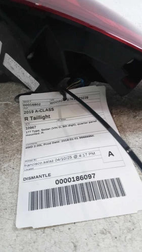 2019 Mercedes-Benz A-class 177 Type Sedan q Used OEM tail light used OEM tail light